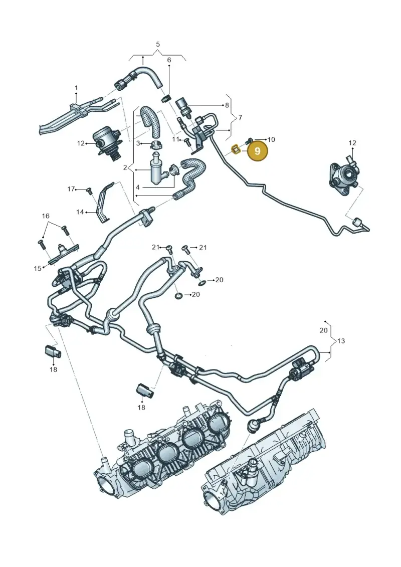06E127233C — Audi RS6 Avant (2019-) diagram 537133104, position 9