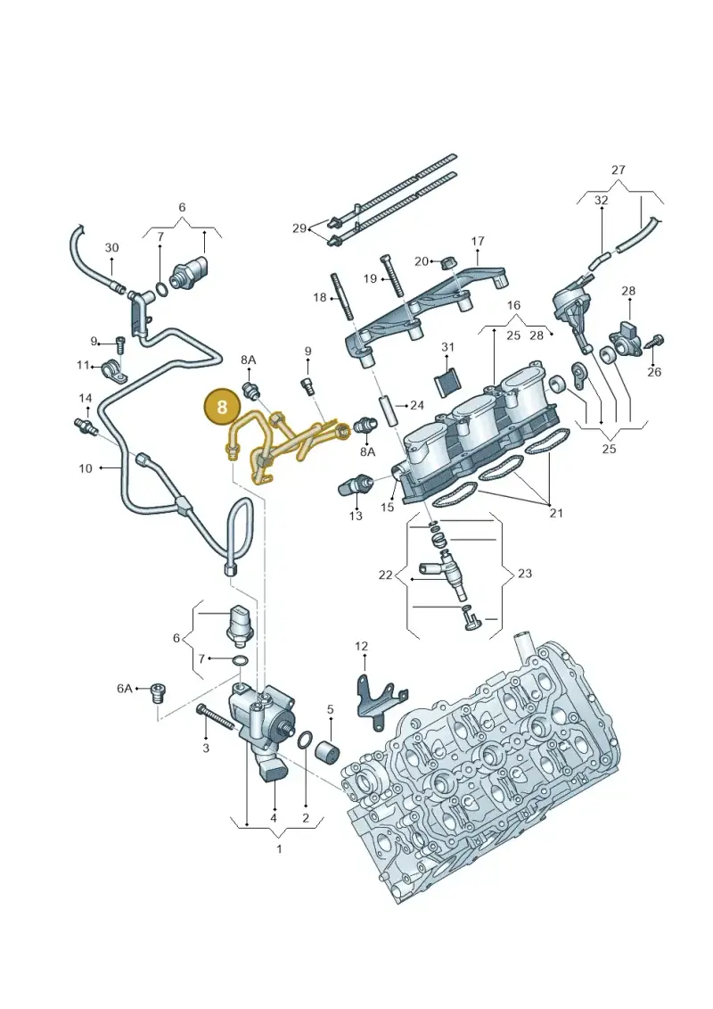 06E127501P — Audi A6 2.7 TDI (2008-2011) diagram 448133740, position 8