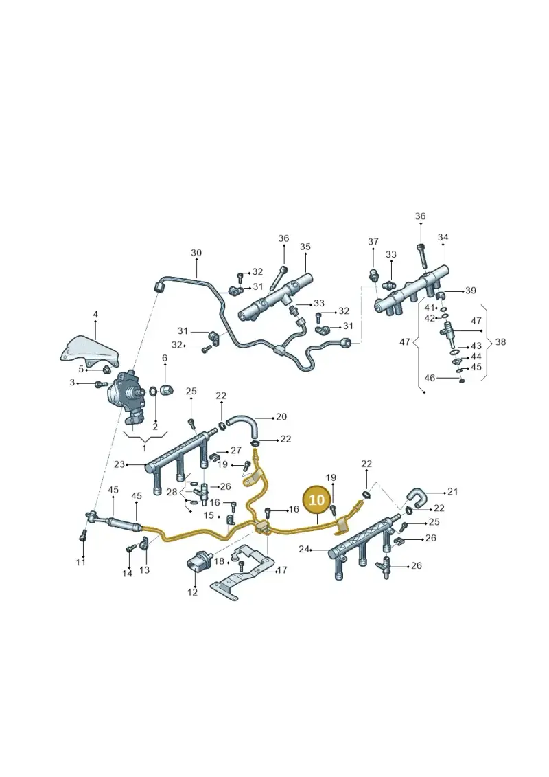 06E127509AE — Audi A6 1.8 (2015-2019) diagram 887133230, position 10