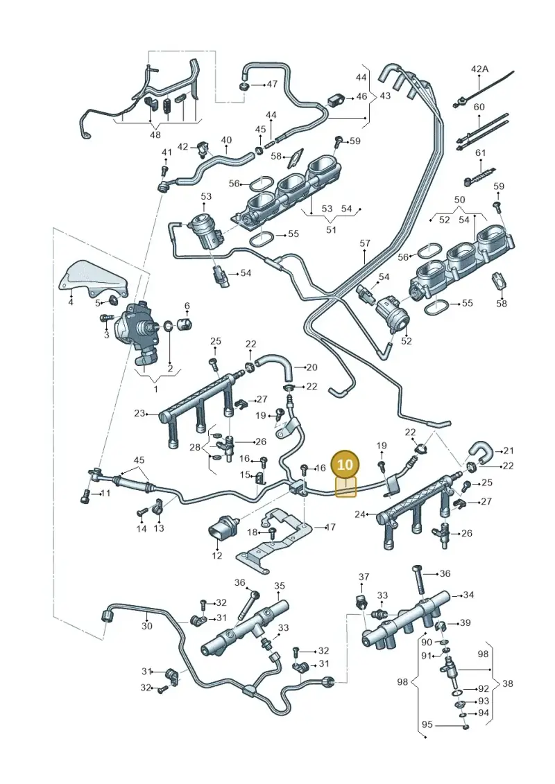 06E127509AE — Audi Q7 qu. 3.0 TDI (2015-2019) diagram 771133240, position 10