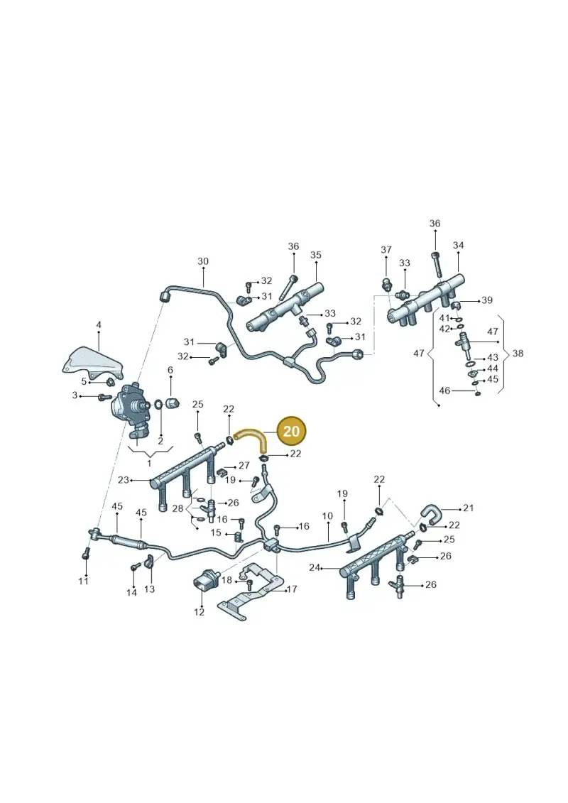 06E127513AA — Audi A6 1.8 (2015-2019) diagram 887133230, position 20