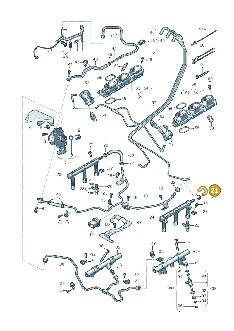 06E127513AB — Audi Q7 qu. 3.0 TDI (2015-2019) diagram 771133240, position 21