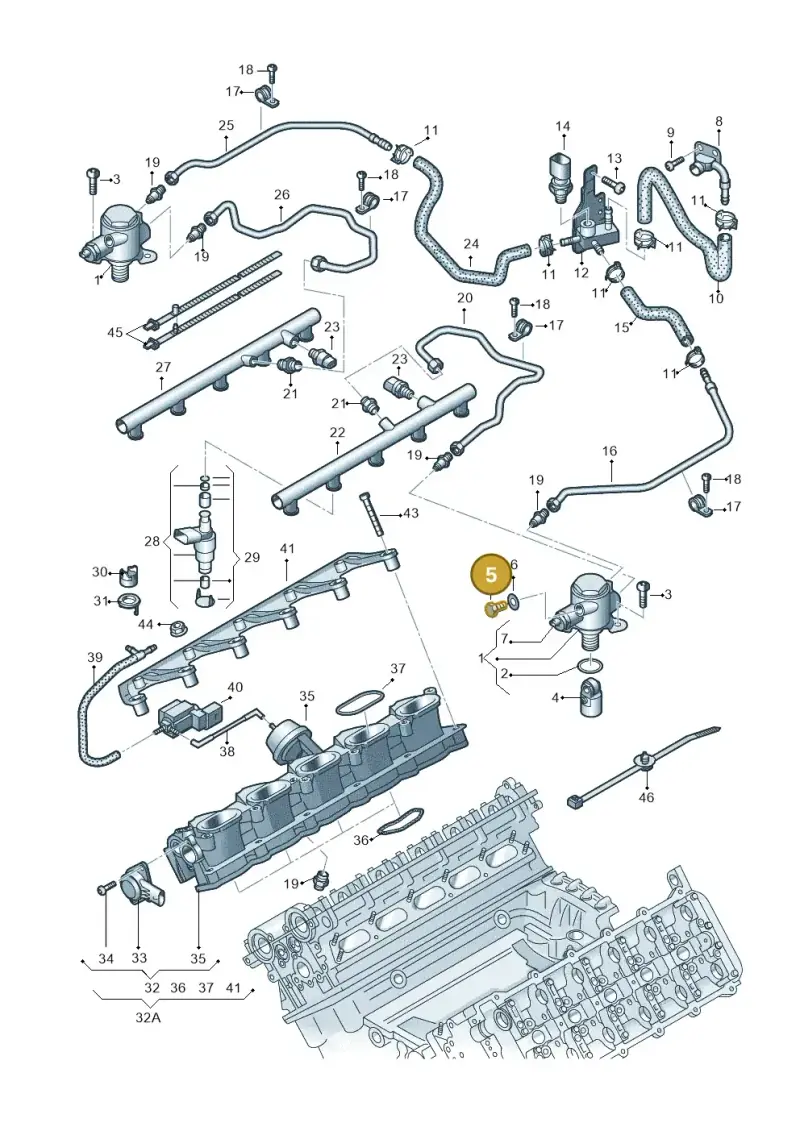 06E127535 — Audi R8                08> (2007-) diagram 618133250, position 5