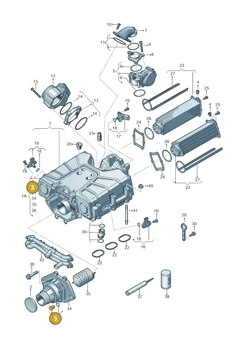 06E127535A — Audi A6 Av. qu. 3.0 (2012-2018) diagram 648145350, position 3