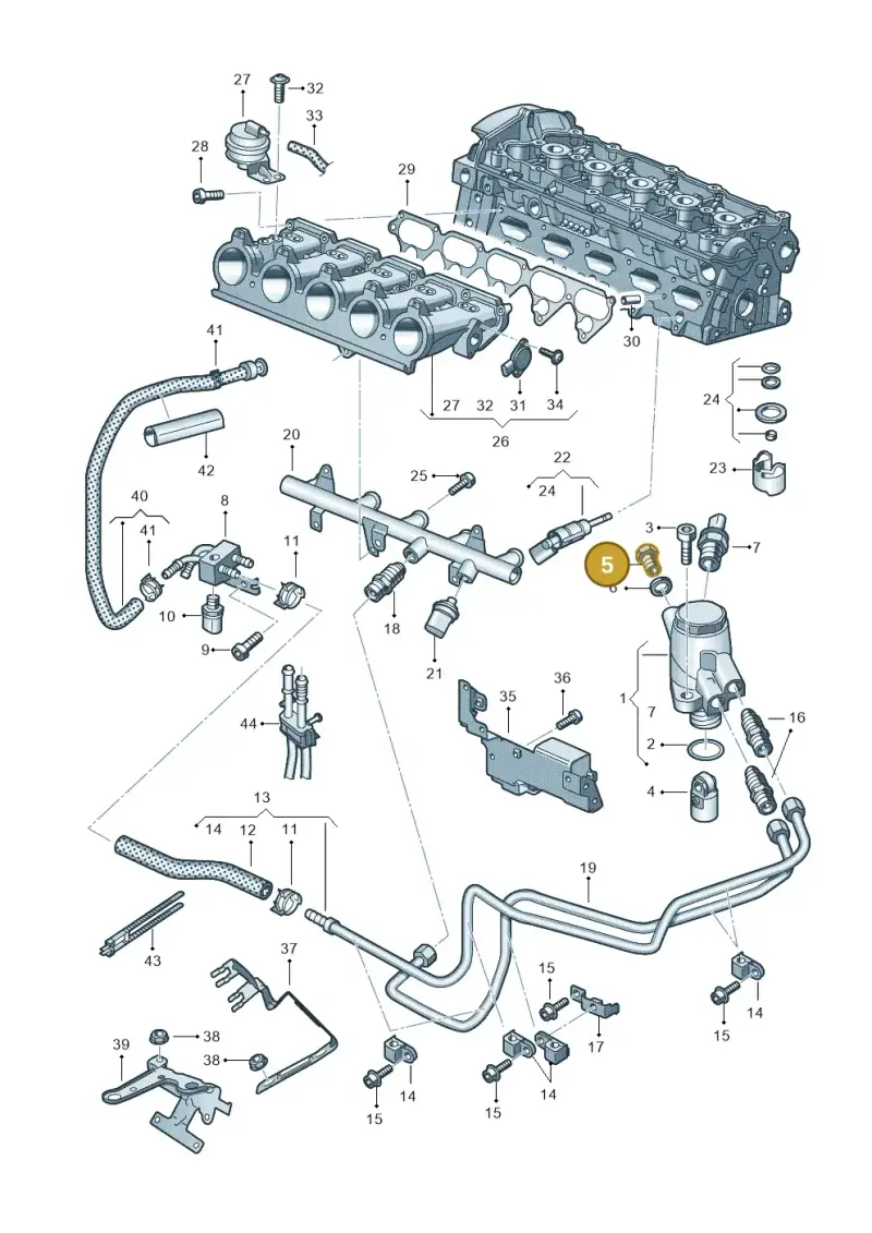 06E127535 — Audi TTRS Plus Coupe (2009-2014) diagram 676133340, position 5