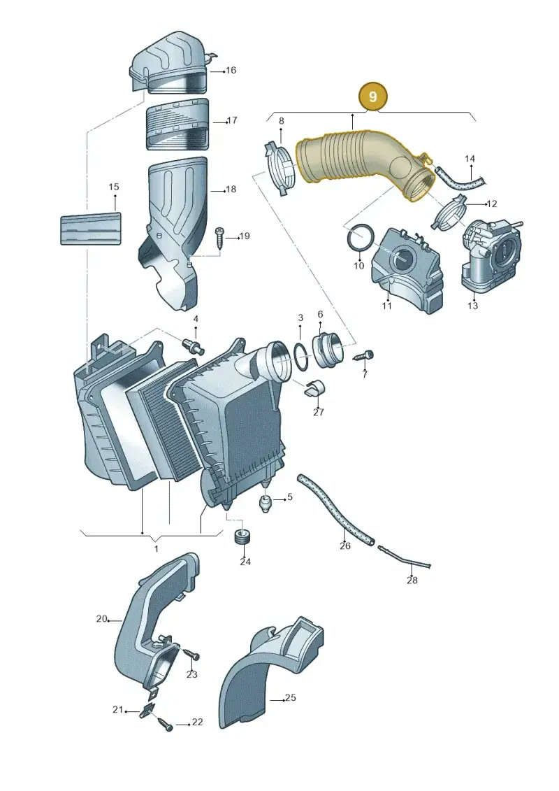 06E129627Q — Audi A4/S4 Cabrio./qu. 07> (2006-) diagram 454133700, position 9
