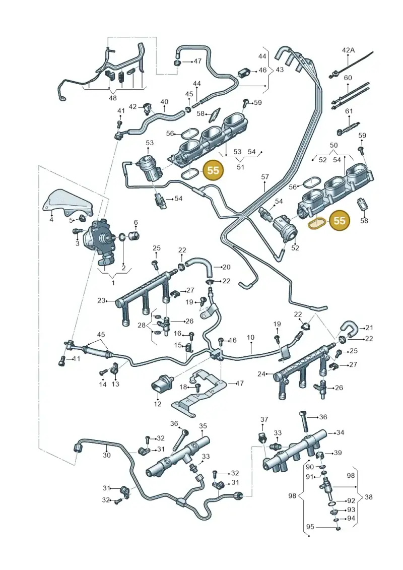 06E129717F — Audi Q7 qu. 3.0 TDI (2015-2019) diagram 771133240, position 55