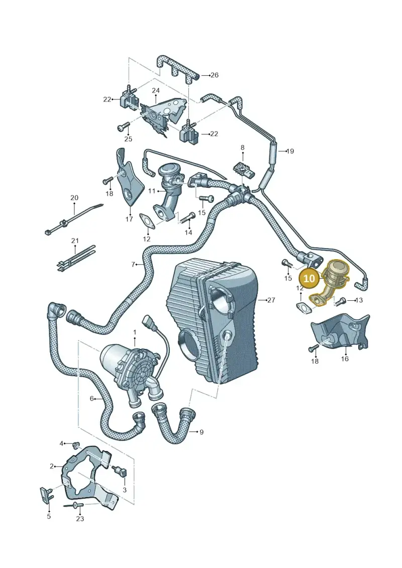 06E131101K — Audi A8L qu. 3.0 TDI (2013-2018) diagram 693131000, position 10