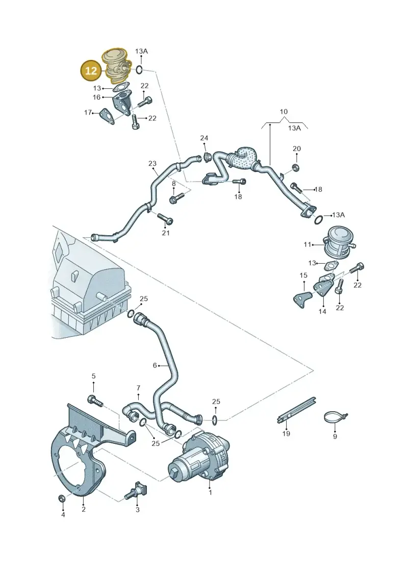 06E131102A — Audi A6 2.7 TDI (2008-2011) diagram 448131200, position 12