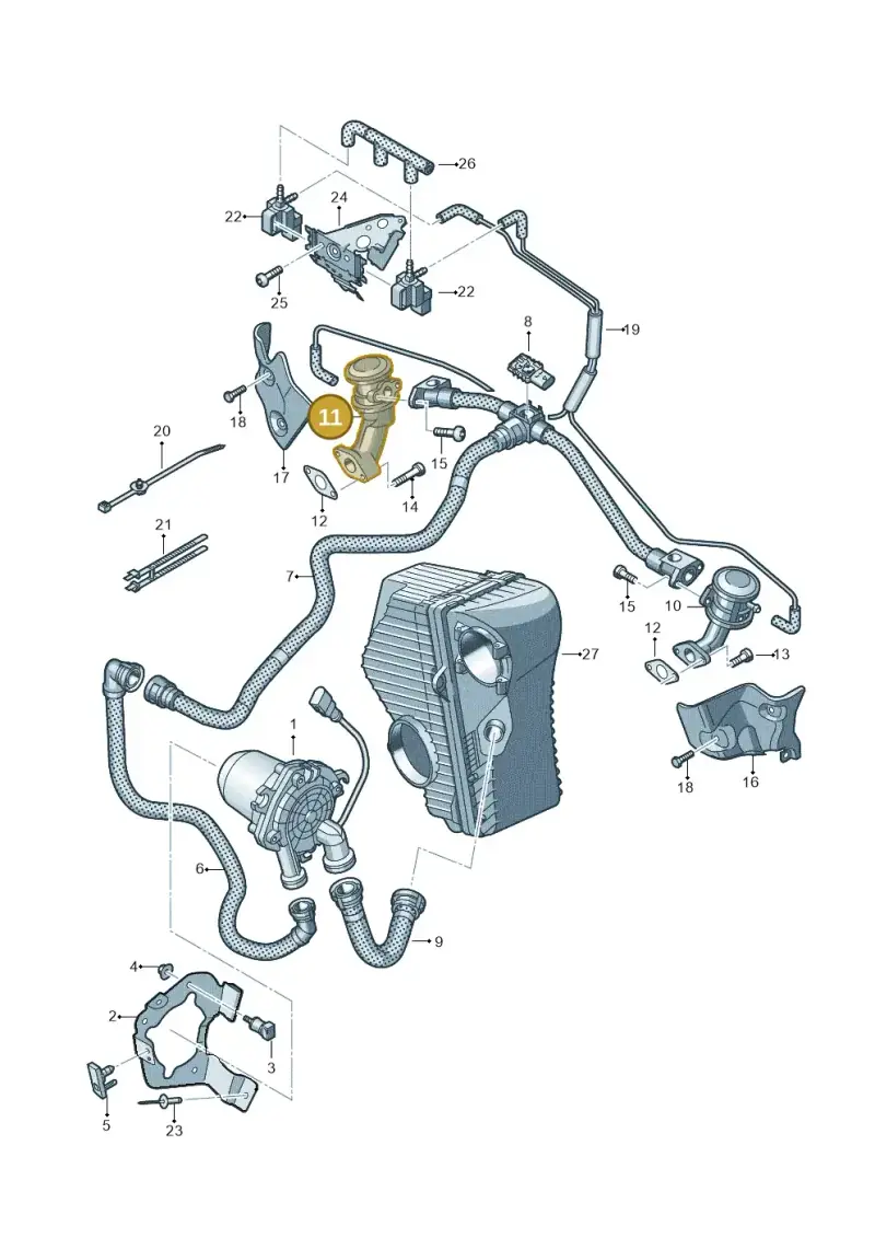 06E131102K — Audi A8L qu. 3.0 TDI (2013-2018) diagram 693131000, position 11
