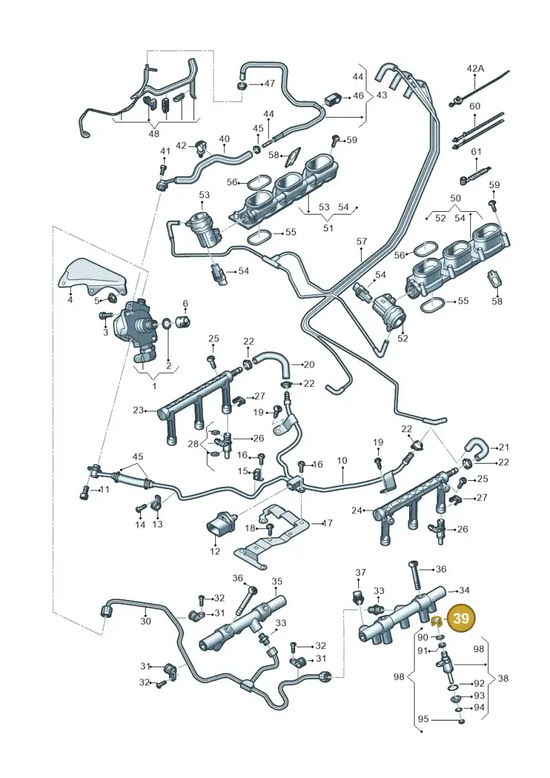 06E133036A — Audi Q7 qu. 3.0 TDI (2015-2019) diagram 771133240, position 39