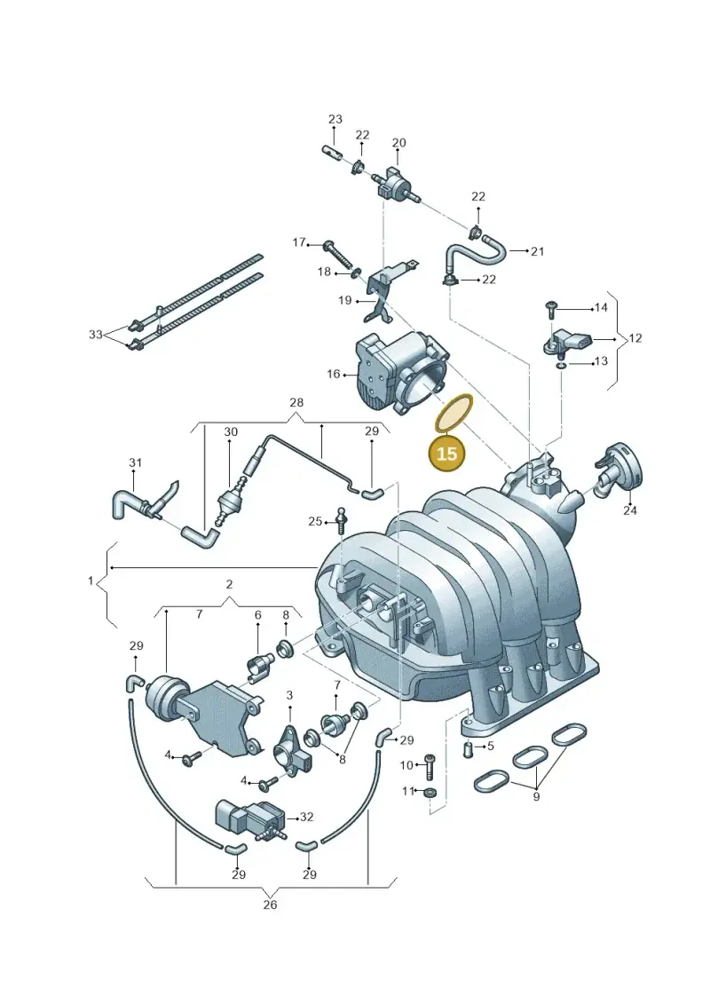 06E133073A — Audi A6/S6/Avant/qu.   05> (2004-) diagram 448133420, position 15