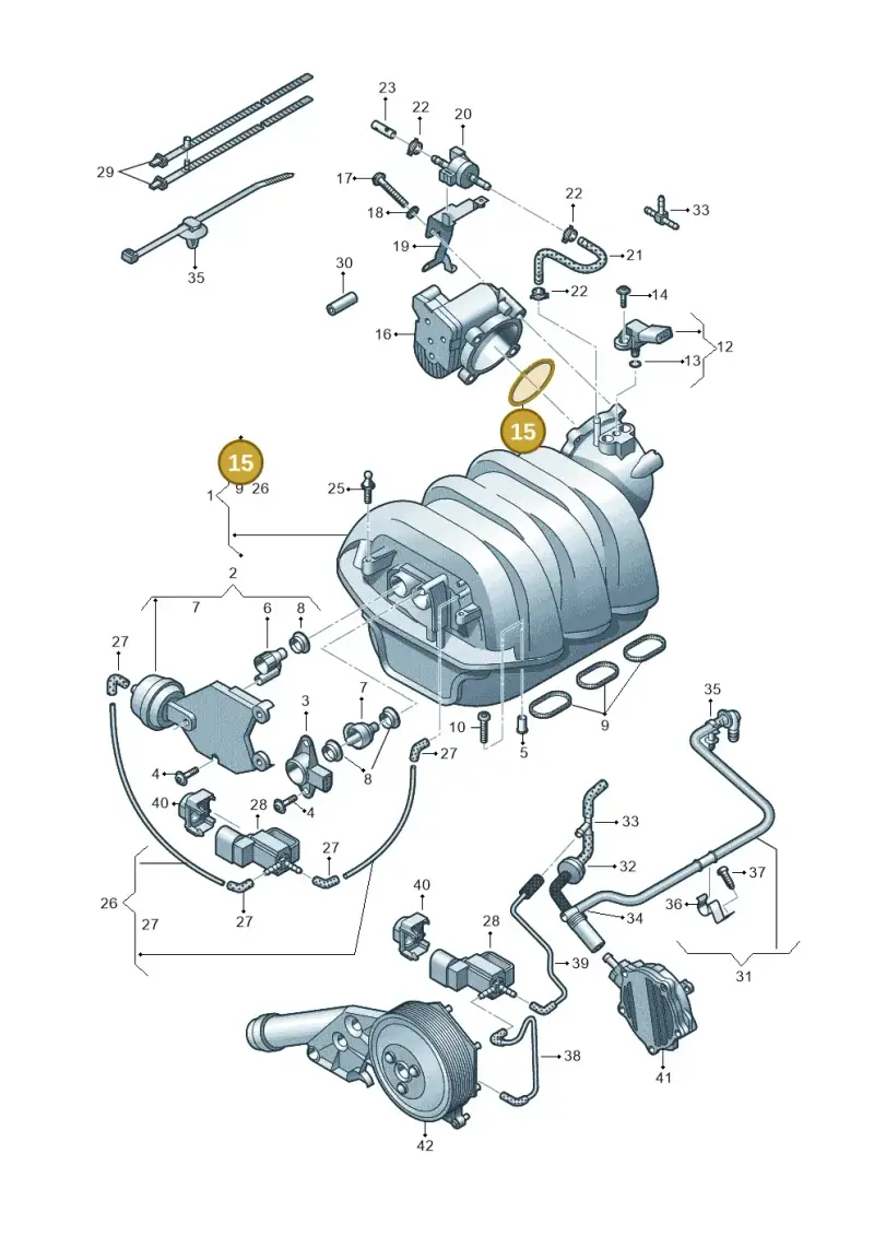 06E133073A — Audi A7 Sportback (2014-2018) diagram 711133420, position 15