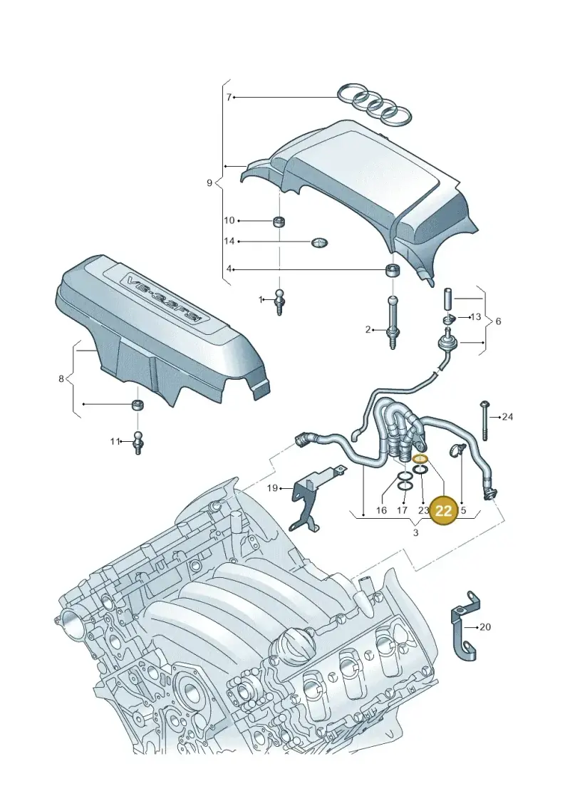 06E133148A — Audi A6 QU.ALLROAD     07> (2006-) diagram 603103800, position 22