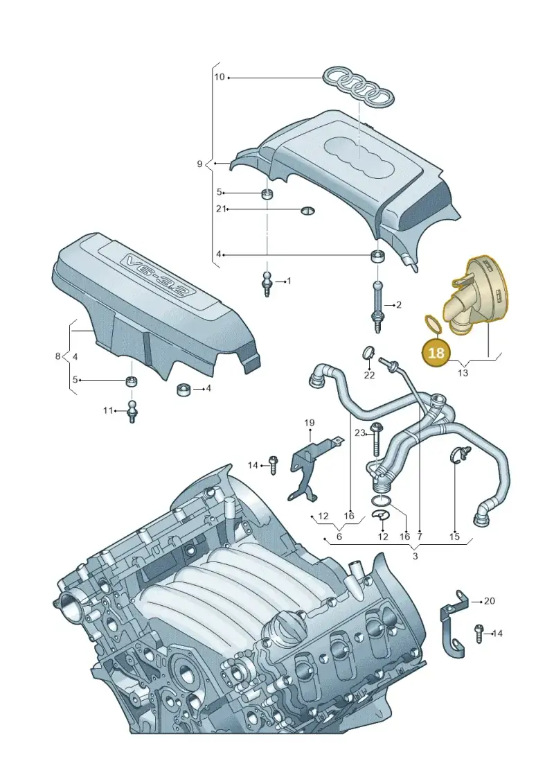 06E133148A — Audi A8/S8/qu. lang    08> (2007-) diagram 448103850, position 18