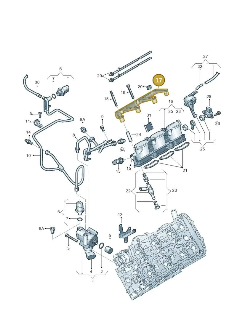 06E133340A — Audi A6 2.7 TDI (2008-2011) diagram 448133740, position 17