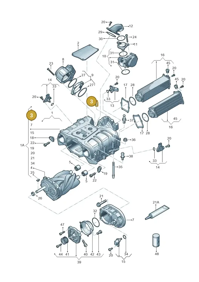 06E133382A — Audi Q7 qu. 3.0 TDI (2015-2019) diagram 771145250, position 3