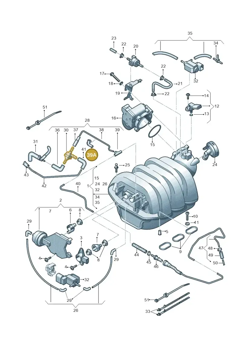 06E133579 — Audi A6 2.7 TDI (2008-2011) diagram 448133710, position 39A