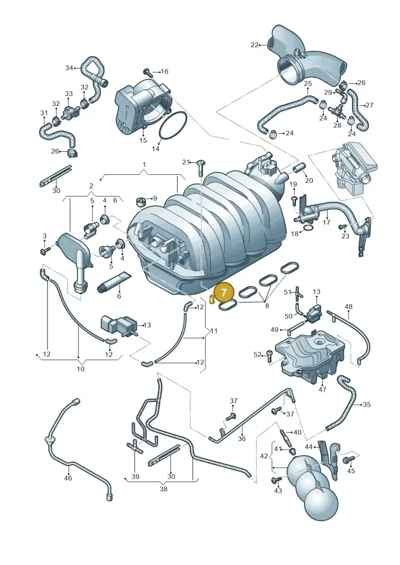 06E133588 — Audi Q7 qu. 3.0 TDI (2009-2015) diagram 493133630, position 7