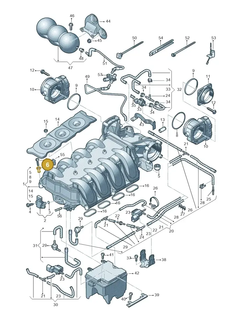 06E133588 — Audi RS4 Av. qu. 4.2 (2012-2015) diagram 695133200, position 6