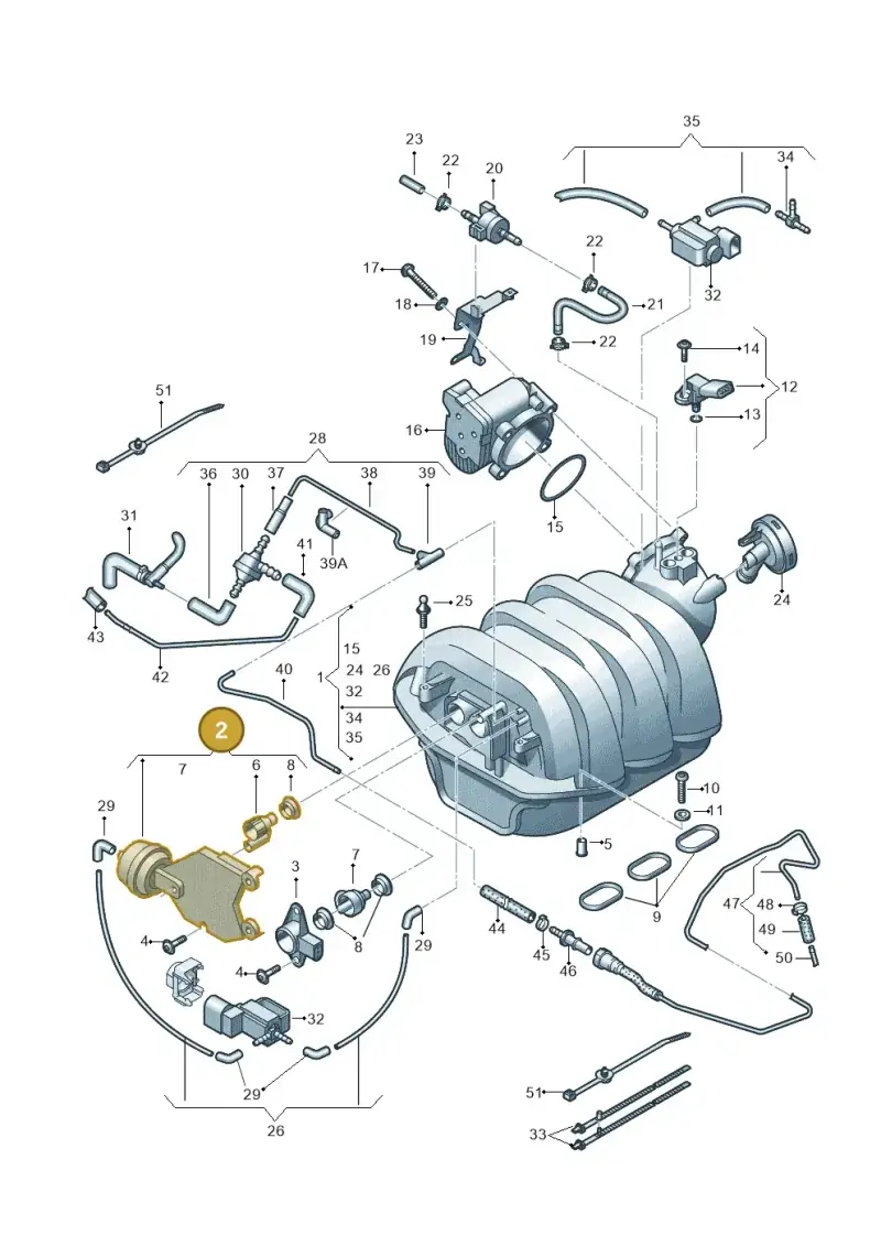 06E133619 — Audi A6 2.7 TDI (2008-2011) diagram 448133710, position 2