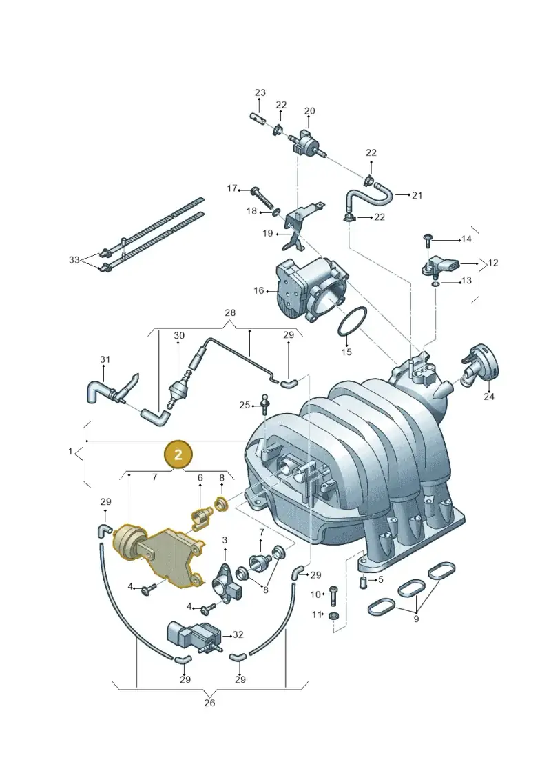 06E133619A — Audi A6/S6/Avant/qu.   05> (2004-) diagram 448133420, position 2