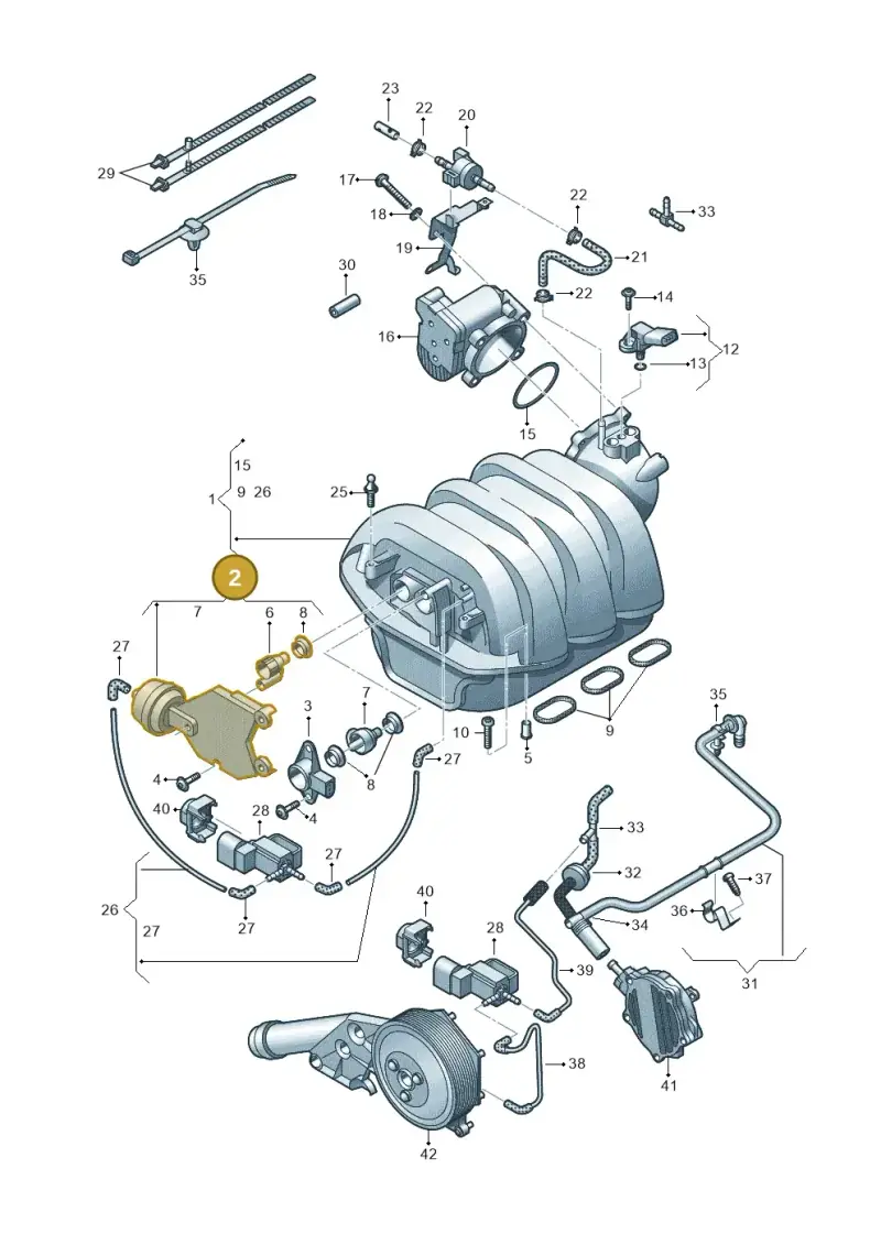 06E133619A — Audi A6 L 2.0 (2011-2013) diagram 711133420, position 2