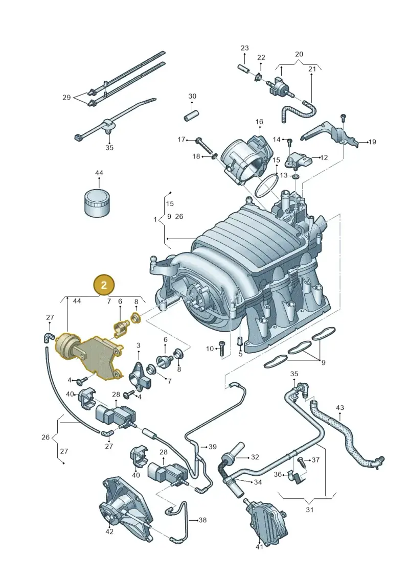 06E133619A — Audi A8L qu. 3.0 TDI (2013-2018) diagram 696133160, position 2