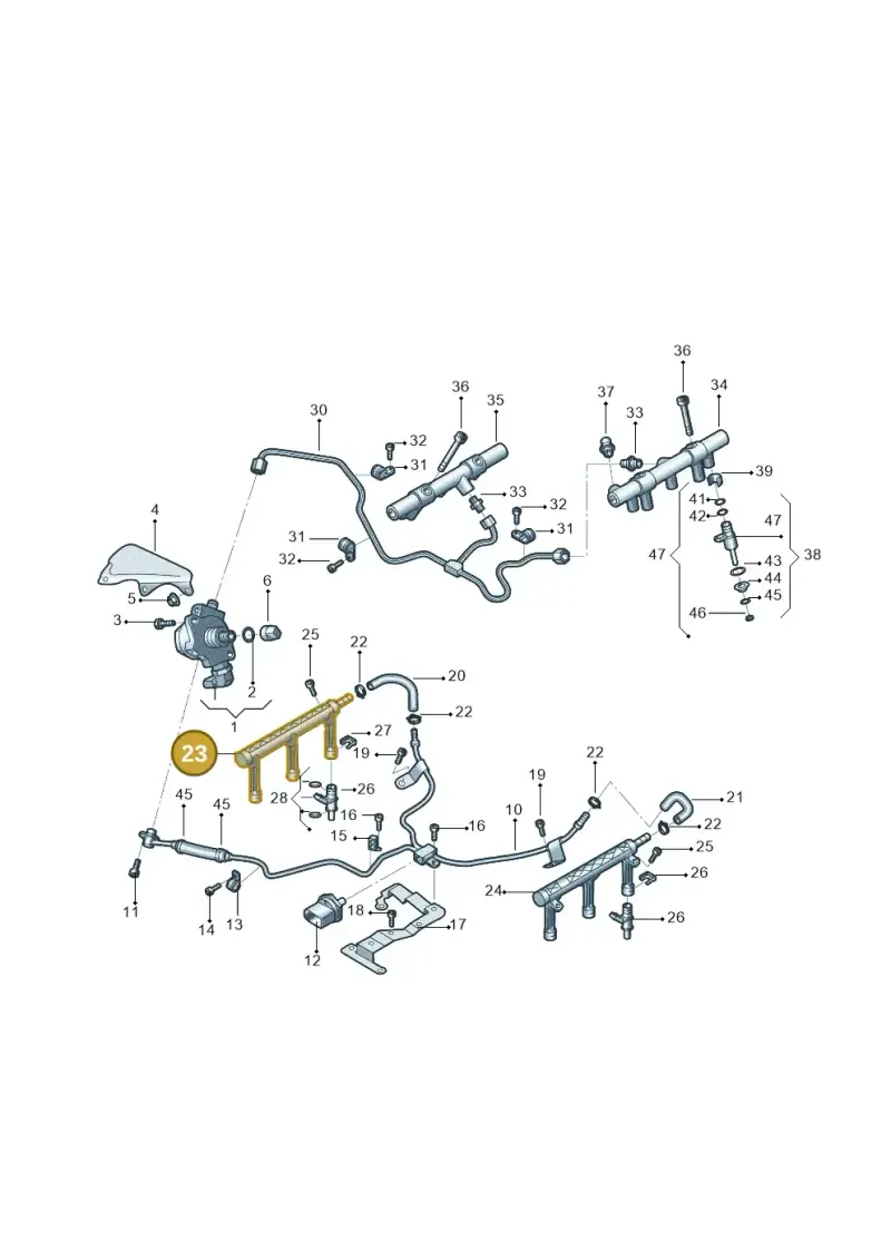 06E133682C — Audi A6 1.8 (2015-2019) diagram 887133230, position 23