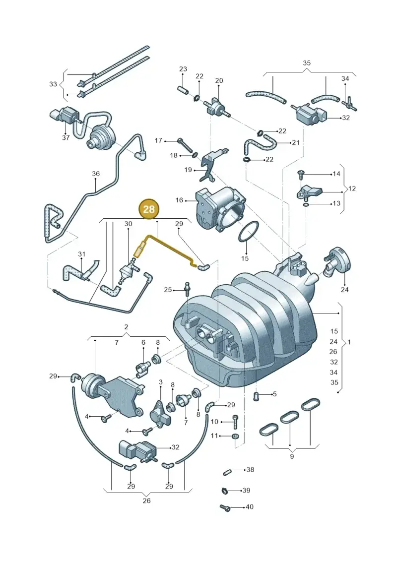 06E133773AR — Audi A4L 2.0 (2008-2012) diagram 669133062, position 28