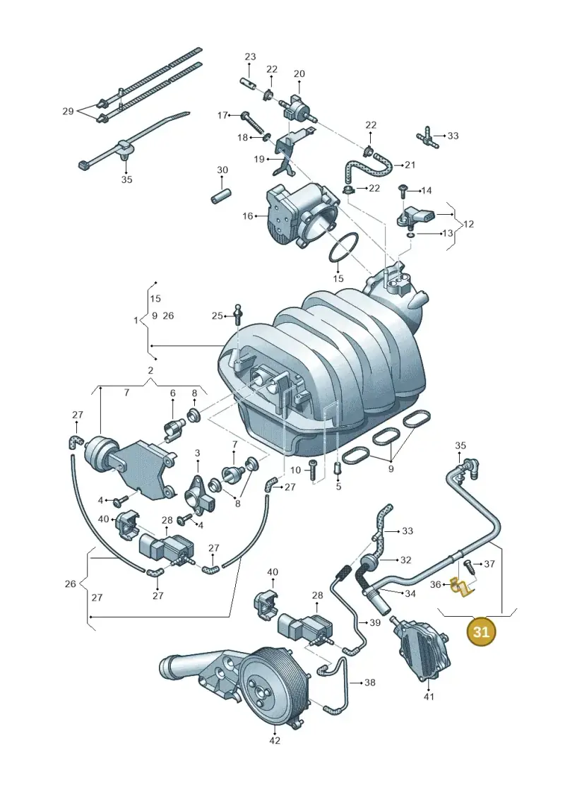06E133773AR — Audi A7 Sportback (2014-2018) diagram 711133420, position 31