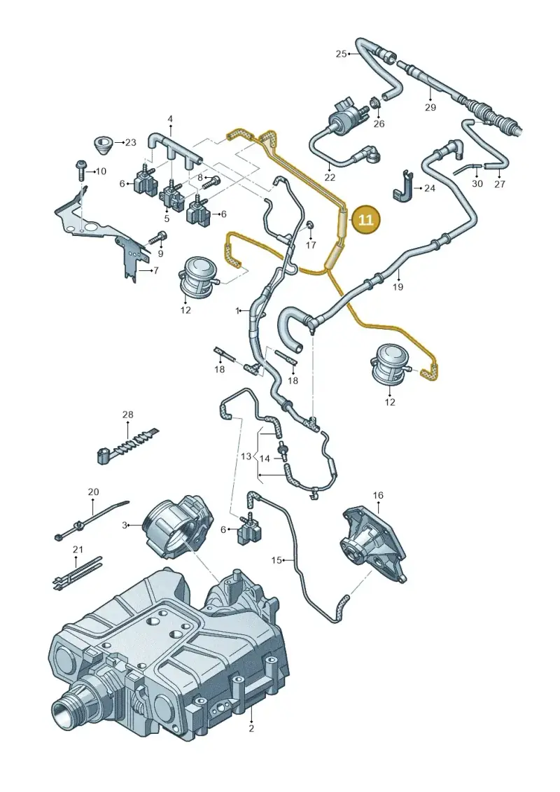06E133773BR — Audi A4 av. 2.0 tdi (2011-2015) diagram 675133220, position 11