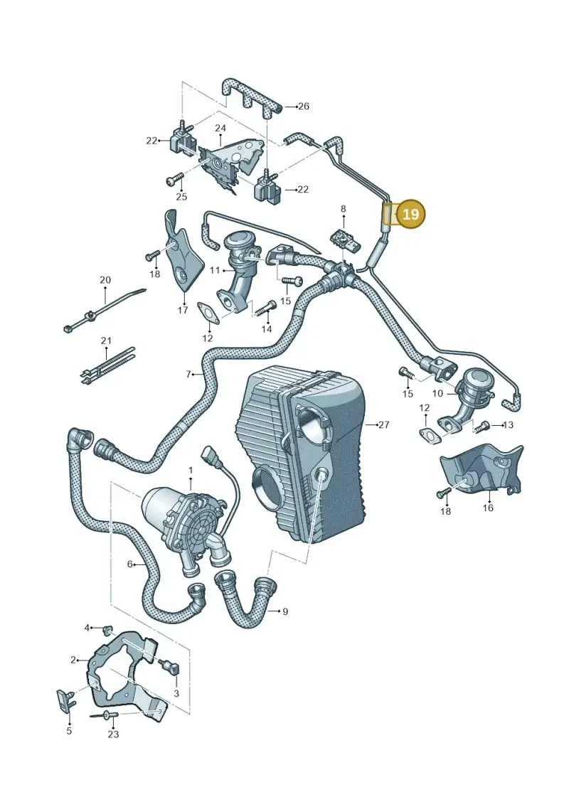 06E133773BR — Audi Q7 qu. 3.0 TDI (2009-2015) diagram 693131000, position 19
