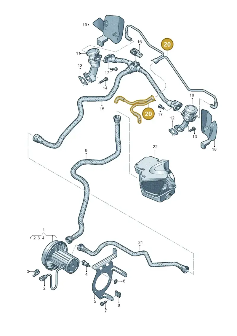 06E133773BS — Audi Q5 qu. 2.0 TDI (2008-2012) diagram 647131250, position 20