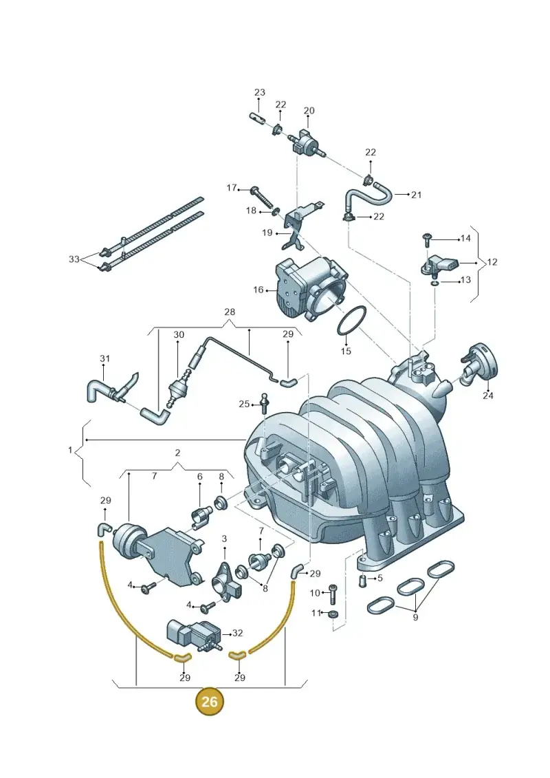 06E133778A — Audi A6/S6/Avant/qu.   05> (2004-) diagram 448133420, position 26