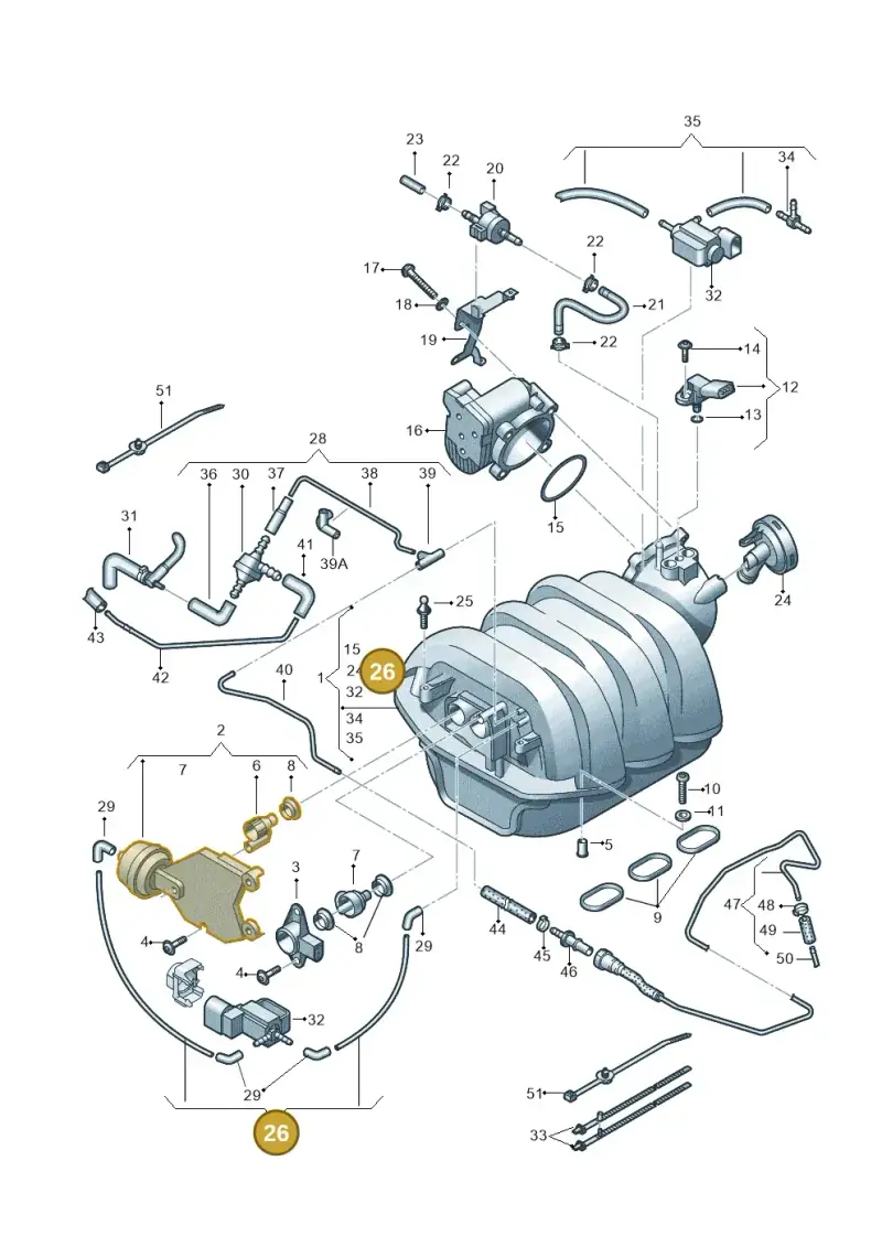 06E133778C — Audi A6 2.7 TDI (2008-2011) diagram 448133710, position 26