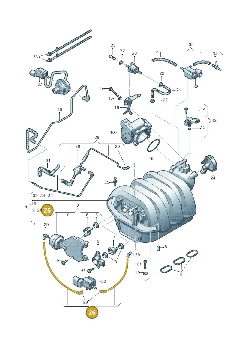 06E133778C — Audi Q5 qu. 2.0 TDI (2008-2012) diagram 448133720, position 26