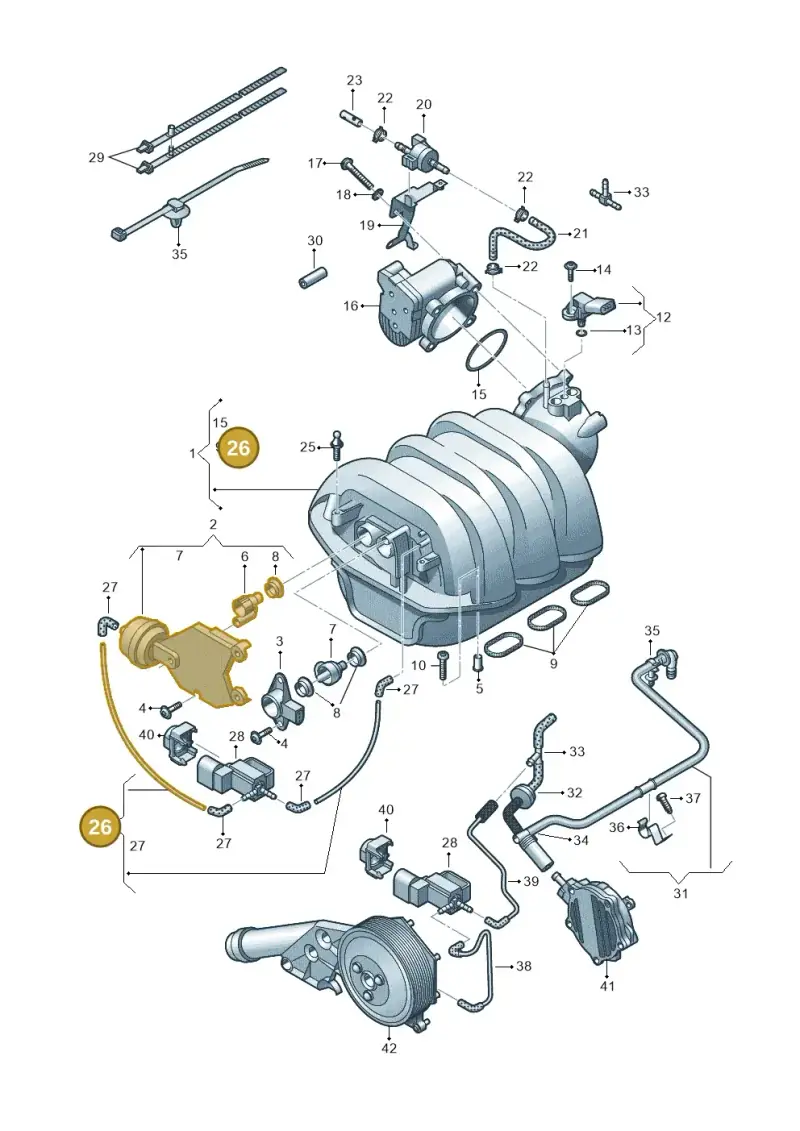 06E133778C — Audi A7 Sportback (2014-2018) diagram 711133420, position 26