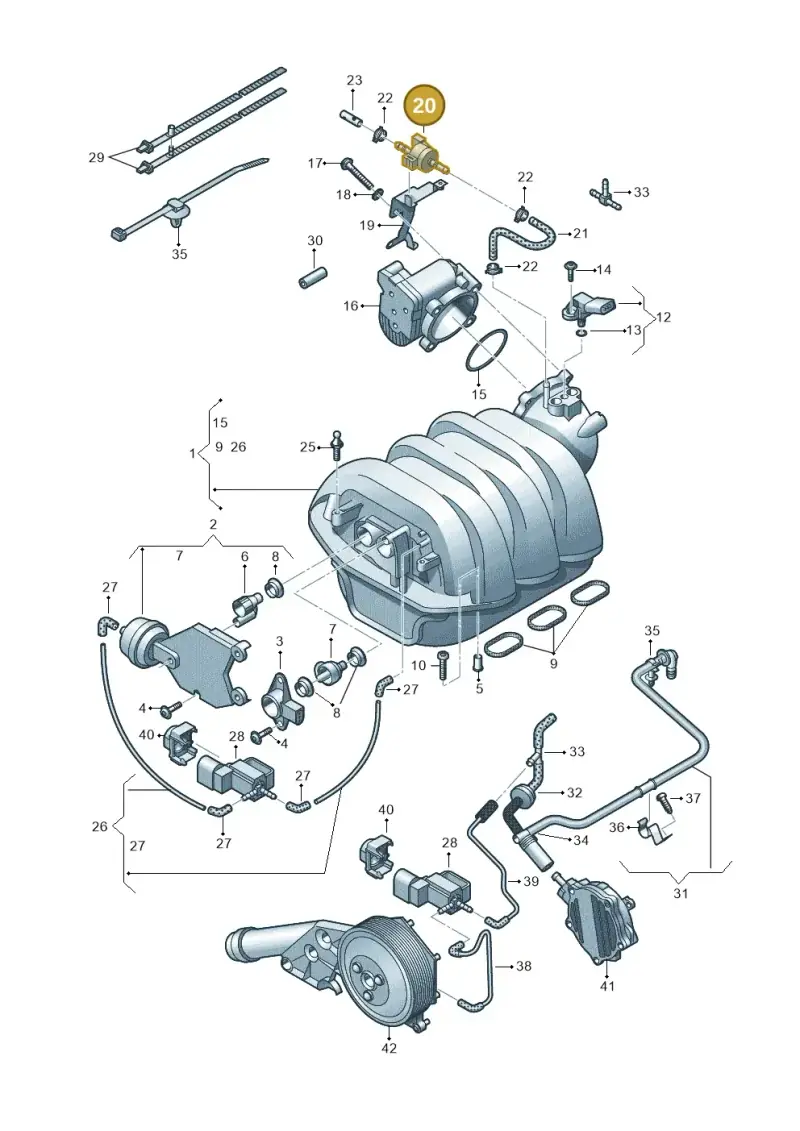 06E133781L — Audi A6 L 2.0 (2011-2013) diagram 711133420, position 20