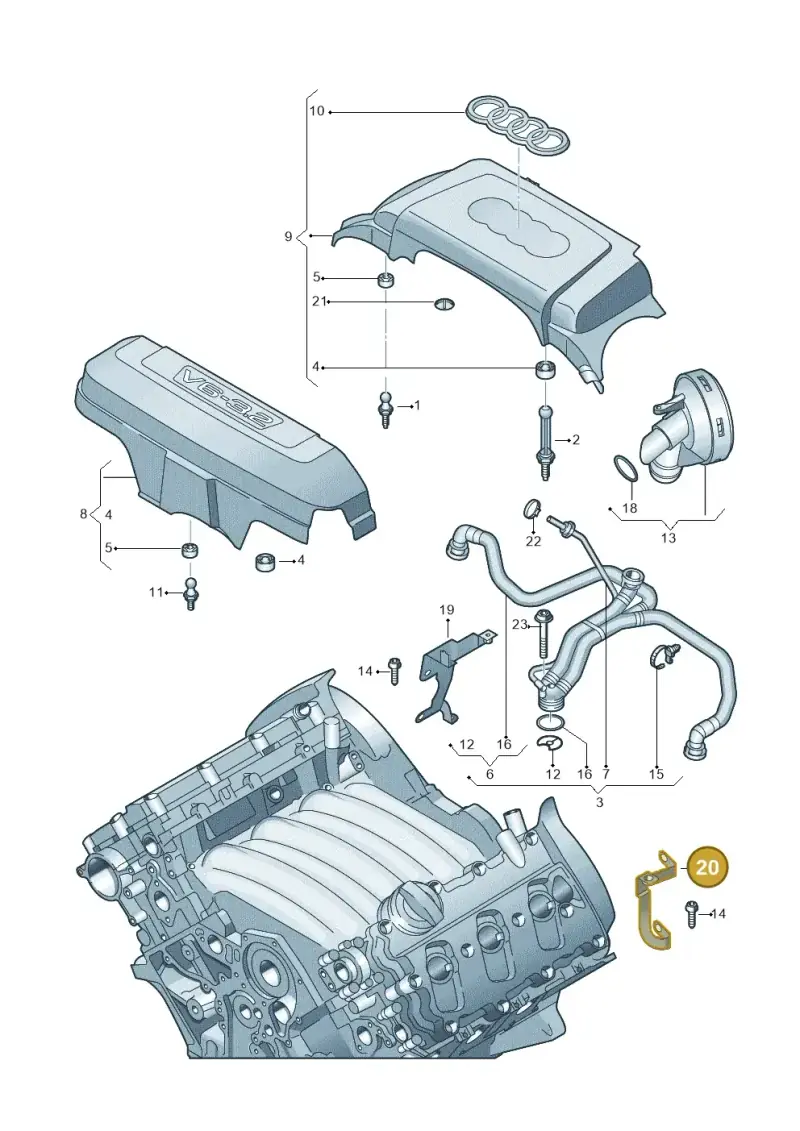 06E133947G — Audi A8/S8/qu. lang    08> (2007-) diagram 448103850, position 20