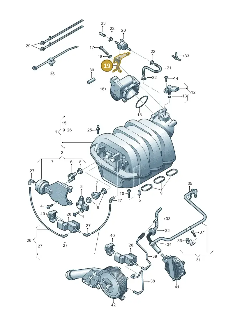 06E133947N — Audi A6 L 2.0 (2011-2013) diagram 711133420, position 19