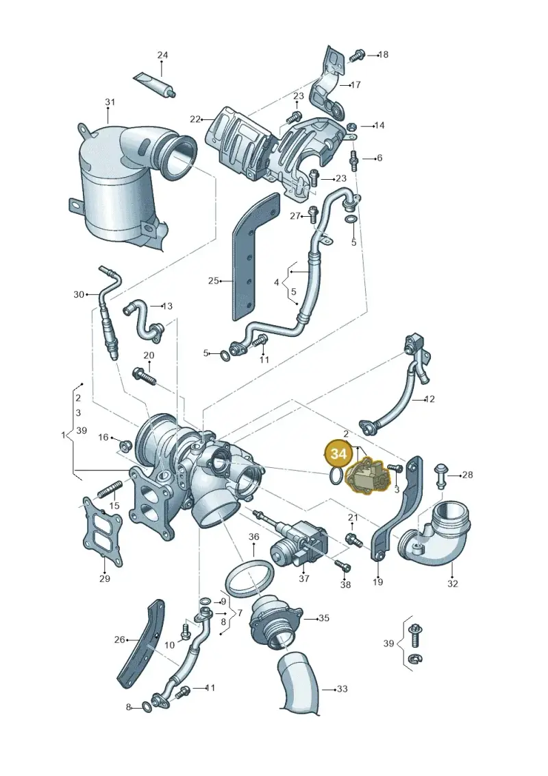 06E145117A — Audi A1 sportback 1.0 (2018-) diagram 890145640, position 34