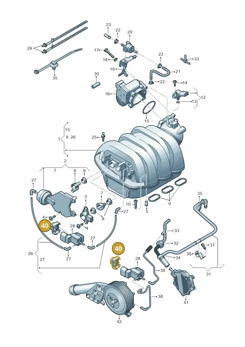 06E145218A — Audi A7 Sportback (2014-2018) diagram 711133420, position 40