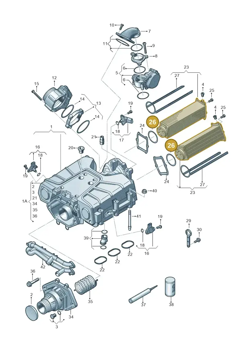 06E145723E — Audi A6 Av. qu. 3.0 (2012-2018) diagram 648145350, position 26