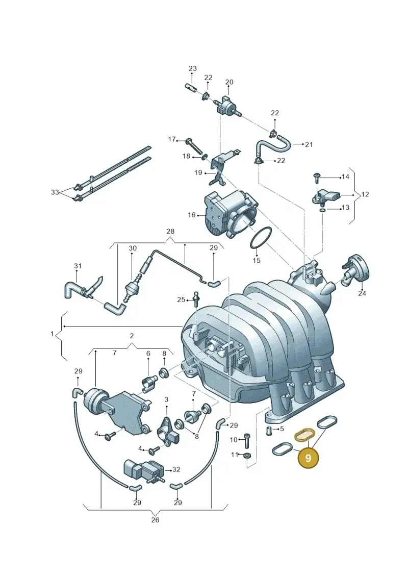 06E198717 — Audi A6/S6/Avant/qu.   05> (2004-) diagram 448133420, position 9