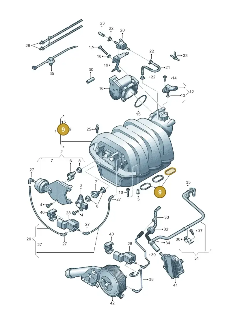 06E198717 — Audi A7 Sportback (2014-2018) diagram 711133420, position 9