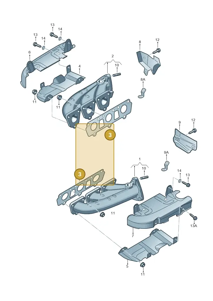 06E253039C — Audi Q7 qu. 3.0 TDI (2015-2019) diagram 448253100, position 3