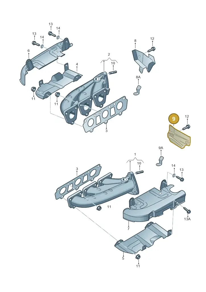 06E253243N — Audi A7 Sportback (2014-2018) diagram 448253100, position 9