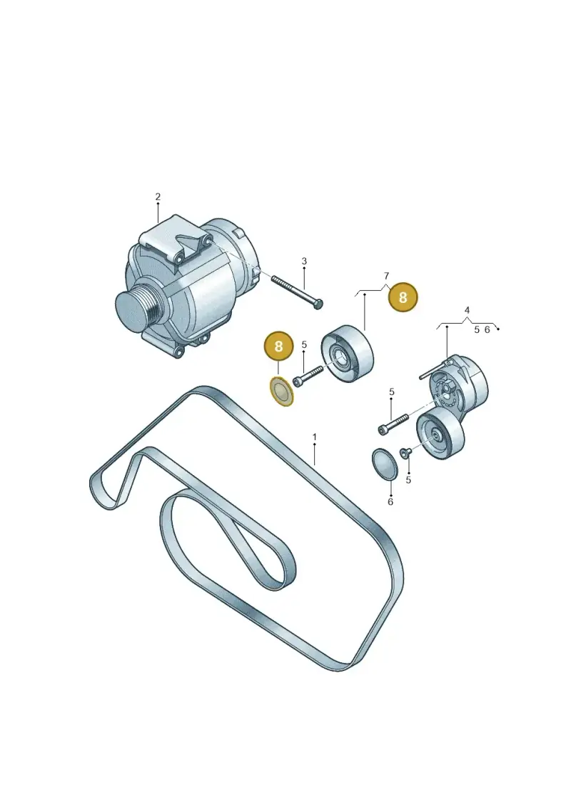 06E903097A — Audi Q5 qu. 2.0 TDI (2008-2012) diagram 448903450, position 8