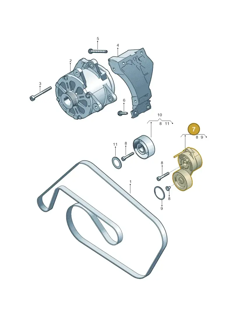 06E903133Q — Audi A8/S8/qu. lang    08> (2007-) diagram 291903450, position 7